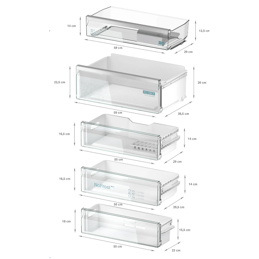 מקרר SIEMENS KB96NADD0 עם מקפיא תחתון - קיבולת גדולה של 382 ליטר – תמונה 3
