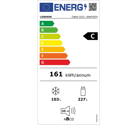 מקרר ליבהר CNbdc 5223, 330 ליטר, NoFrost ו-DUO COOLING, חסכוני בנירוסטה מושחרת – תמונה 4