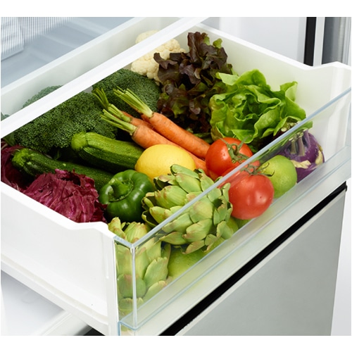 מקרר מקפיא תחתון HITACHI עם קיבולת 330 ליטר וגימור זכוכית לבנה - דגם RBG410PRS6X – תמונה 6