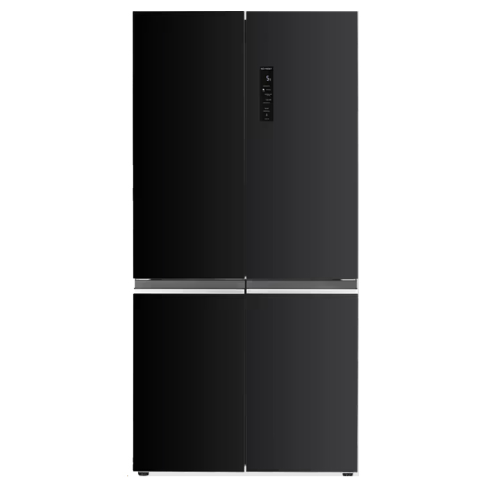 מקרר 4 דלתות זכוכית שחורה AMCOR, נפח 600 ליטר, דגם HR4628GB