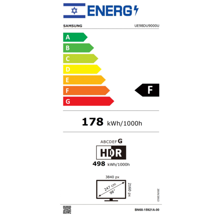 טלוויזיה חכמה SAMSUNG 98DU9000 בגודל 98 אינץ' עם רזולוציית 4K UHD – תמונה 4