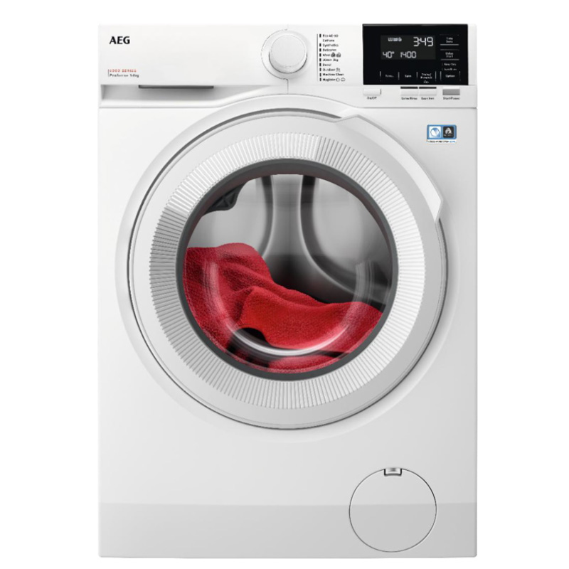 מכונת כביסה פתח חזית AEG דגם LF61842BM בטכנולוגיית ProSense, קיבולת 8 ק"ג