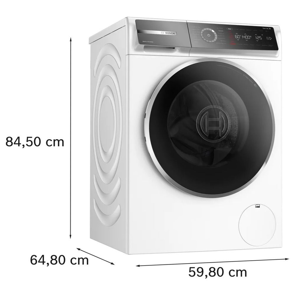 מכונת כביסה BOSCH עם פתח חזית, קיבולת 10 ק"ג ומהירות סחיטה 1400 סל"ד – תמונה 3