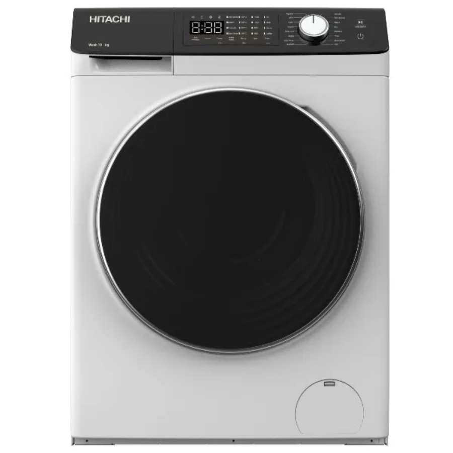 מכונת כביסה HITACHI עם פתח חזית 10 ק"ג BD-1004HVOW ומנוע אינוונטר מתקדם