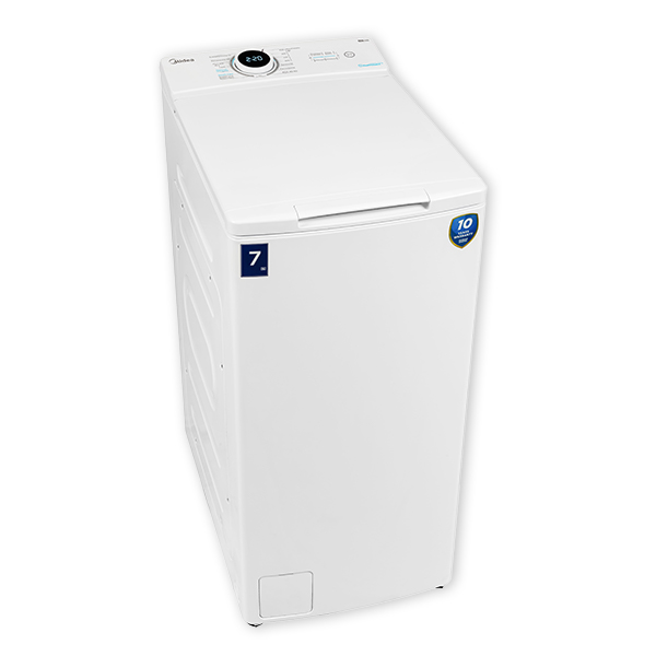 מכונת כביסה פתח עליון MIDEA 7 ק"ג עם 15 תכניות ודחיית התחלה 24 שעות