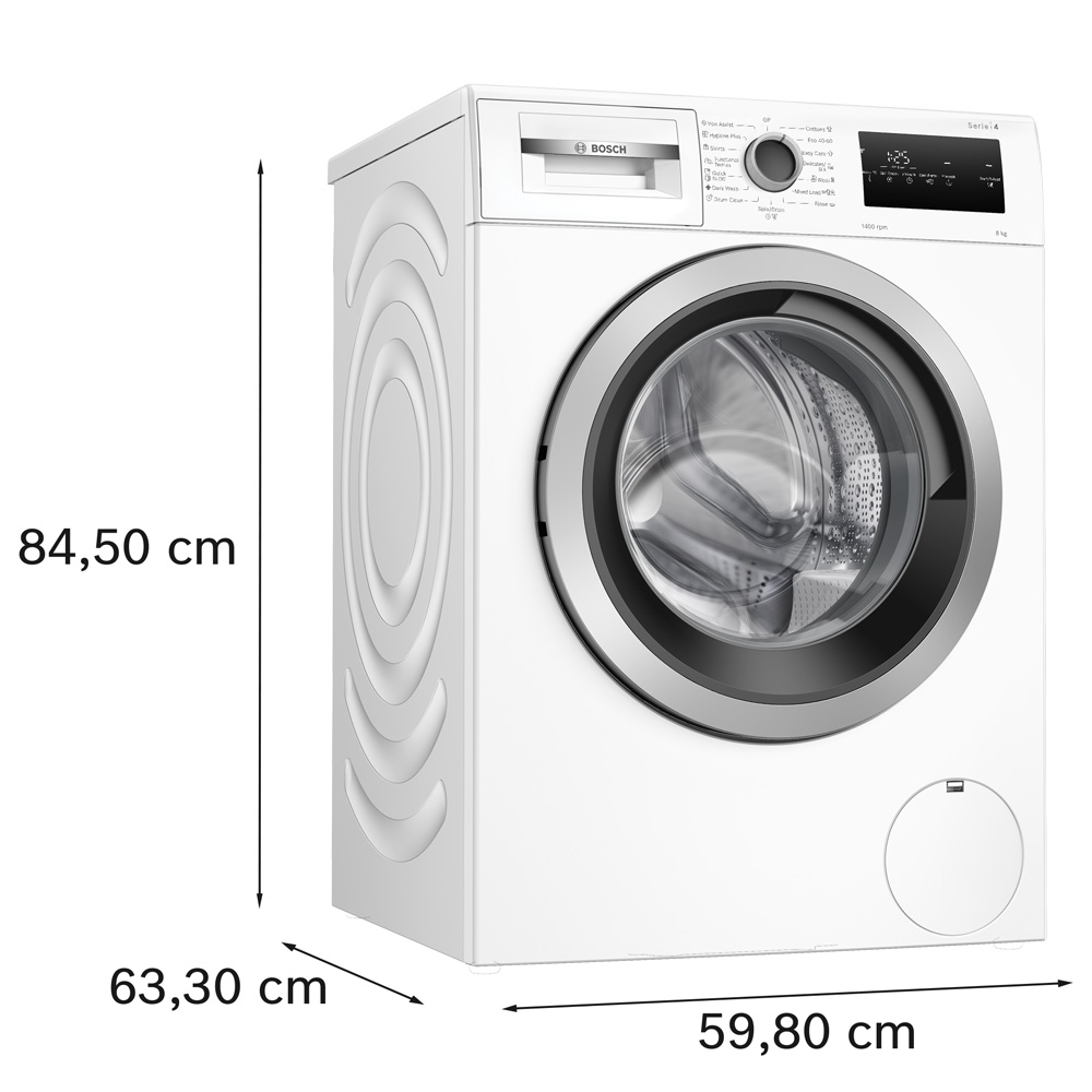 מכונת כביסה פתח חזית BOSCH דגם WAN28178IL - קיבולת 8 ק"ג, מהירות סחיטה 1400 סל"ד – תמונה 3