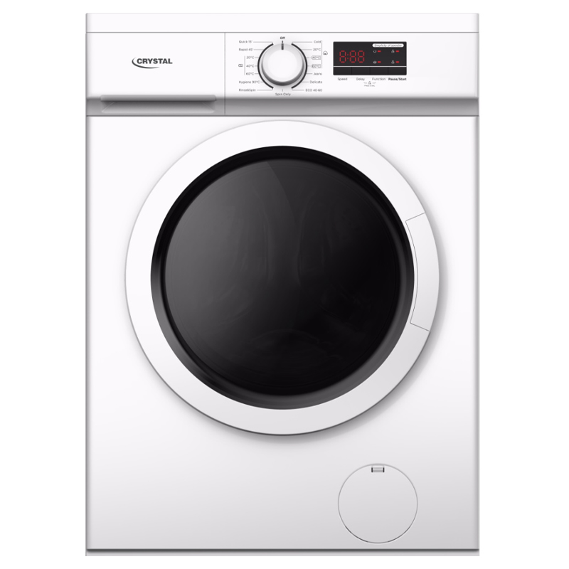 מכונת כביסה CRYSTAL MW81400 עם קיבולת 8 ק"ג ומהירות סחיטה עד 1400 סל"ד