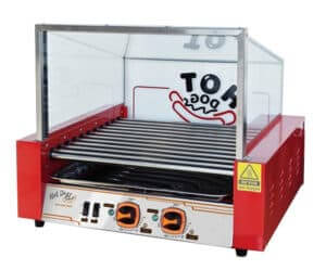 מכשיר נקניקיות מקצועי – 9 רולים עם ויטרינה ותאורה – תמונה 3