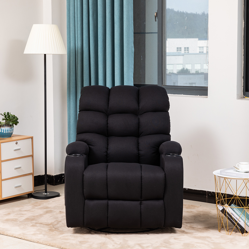 כורסאת מסאז בד אגאדיר קפיטונז’ דגם קומפורט פרימיום שחור