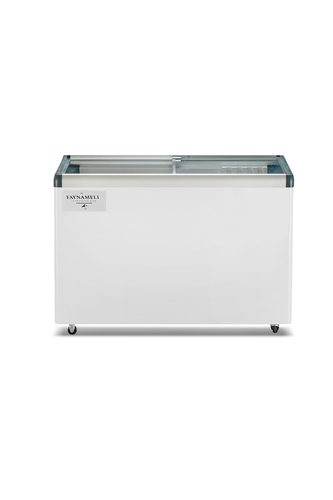 מקפיא/מקרר שוכב זכוכיות לתצוגה מלמעלה דגם RF-537PG מבית FAYNAMELI