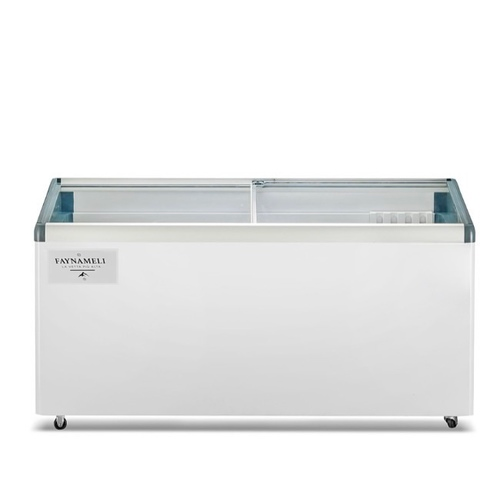 מקפיא/מקרר שוכב זכוכיות לתצוגה מלמעלה דגם RF-650PG מבית FAYNAMELI