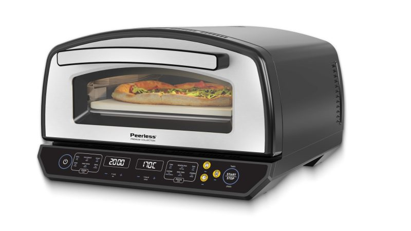 טאבון פיצה חשמלי MS-601 כולל אבן שמוט 13 אינץ פירלס שחור PEERLESS