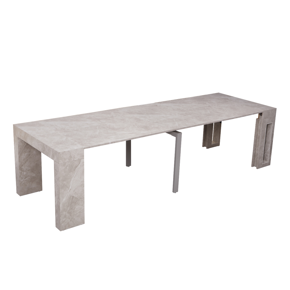 קונסולה נפתחת לפינת אוכל 3 מטר דגם הרמס בצבע אפור שיש מבית WOODY – תמונה 4