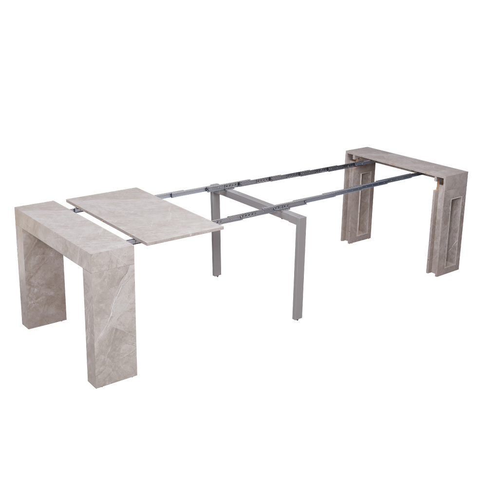 קונסולה נפתחת לפינת אוכל 3 מטר דגם הרמס בצבע אפור שיש מבית WOODY – תמונה 5