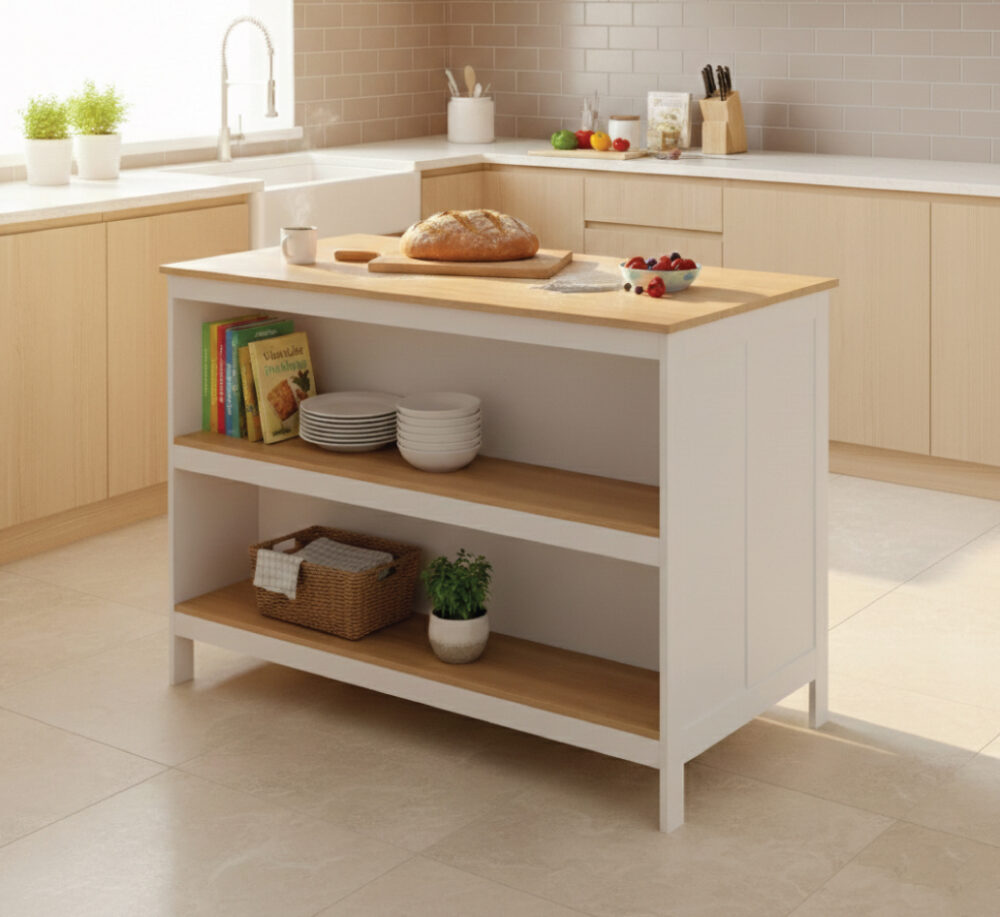 שדרגו את המטבח עם אי בר משולב בדגם עדן Eden בלבן ועץ של WOODY