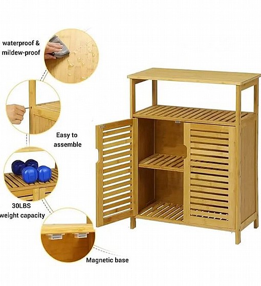 ארונית במבוק מעוצבת עם 2 דלתות מדגם 335 מבית WOODY – תמונה 6