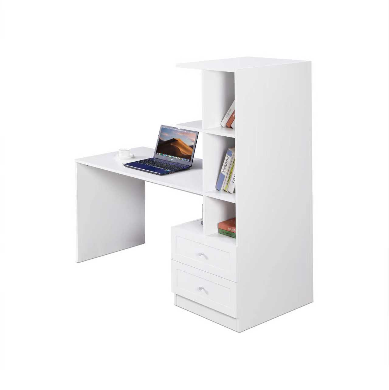 שולחן תלמיד ייחודי עם ספרייה דגם שקד Shaked בלבן מבית WOODY – תמונה 5