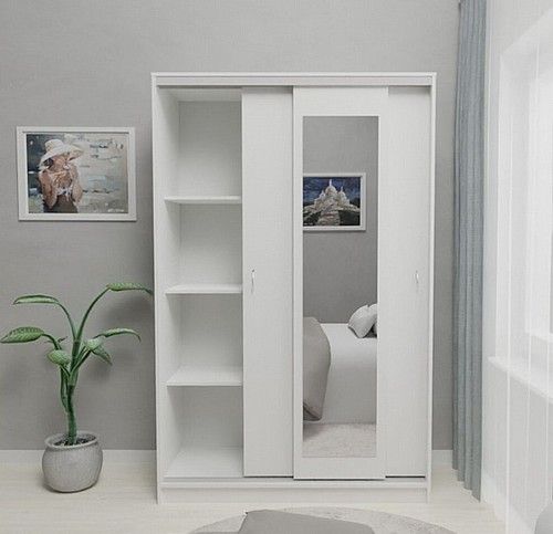 ארון הזזה WOODY - דגם Ethel לבן עם 3 דלתות ברוחב 130! – תמונה 2