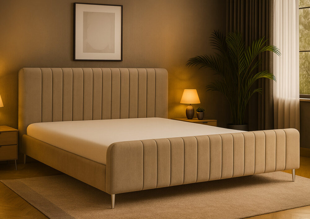 מיטה זוגית יוקרתית בעיצוב פסים מקולקציית הפרימיום - תוצרת ישראל WOODY