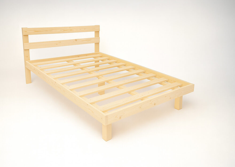 WOODY - בסיס מיטה יוקרתי עם מסגרת חזקה וראש עץ אורן מלא