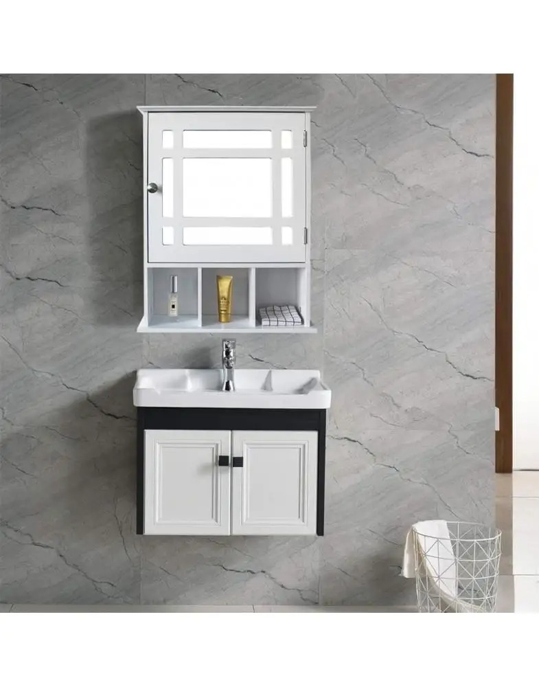 ארונית אמבטיה מעוצבת עם מראה - דגם SRG13 של WOODY – תמונה 4