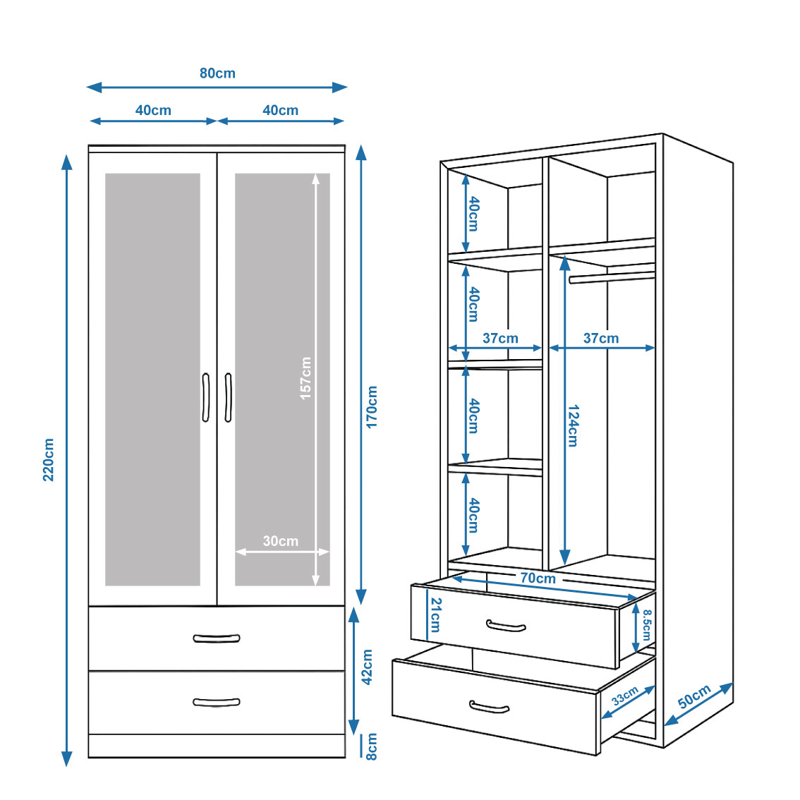 ארון בגדים מרהיב עם מראות בעיצוב מודרני | WOODY – תמונה 7