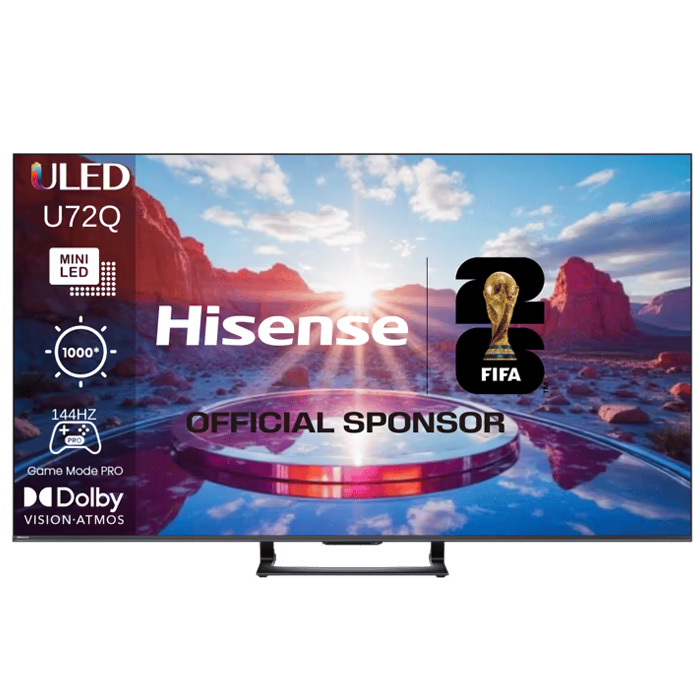 טלוויזיה HISENSE 65 אינץ' 65U72Q - טכנולוגיית Mini LED עם בהירות מרבית 1000.