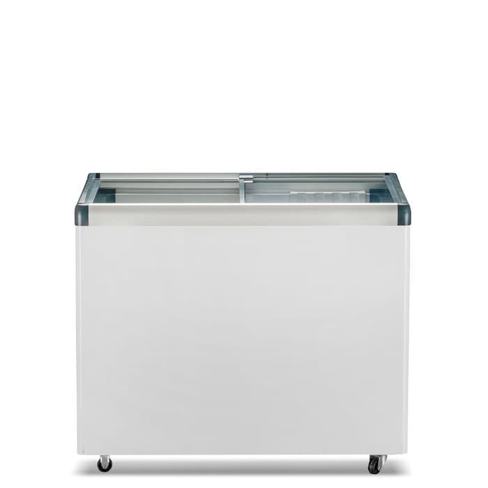 מקפיא שוכב FAYNAMELI RF-417PG - 400 ליטר עם מכסה זכוכית ומנעול בטיחותי