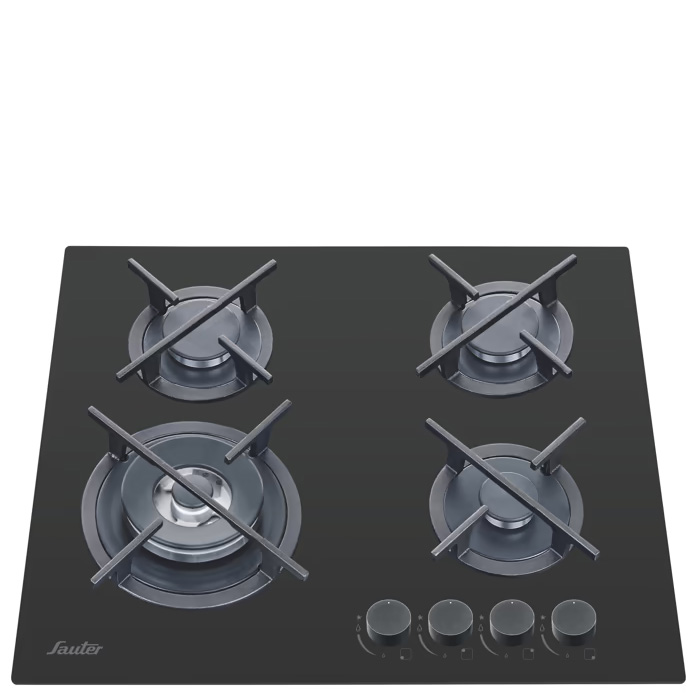 כיריים גז SAUTER עם מבער טורבו ומחזיקי סירים מברזל יצוק דגם SHG359B