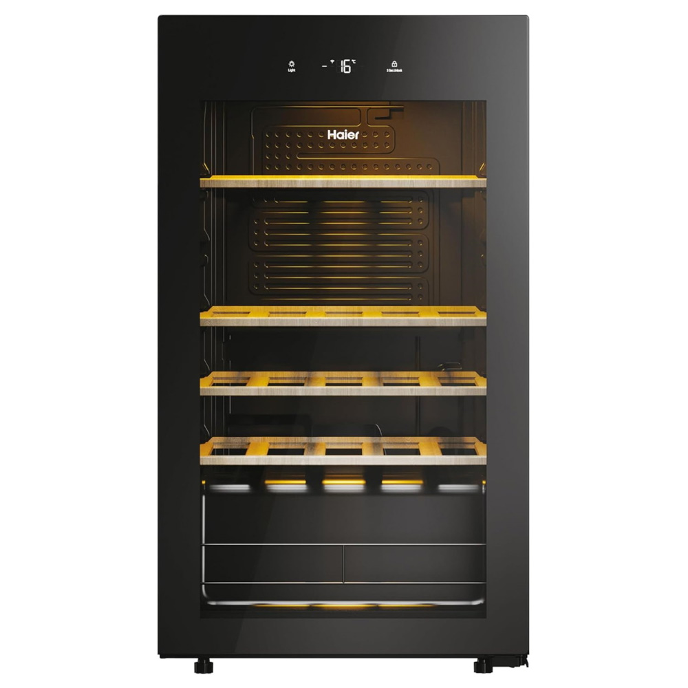 מקרר יין HAIER עם אחסון ל-34 בקבוקים וטכנולוגיה למניעת רעידות ורעש
