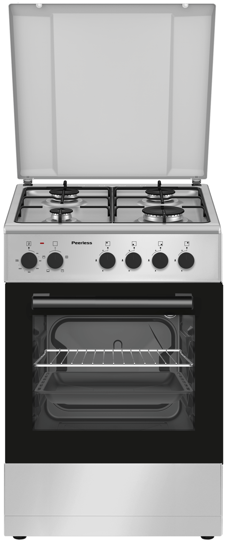 תנור משולב גז 50 פירלס PR 5005 IX סילבר Peerless