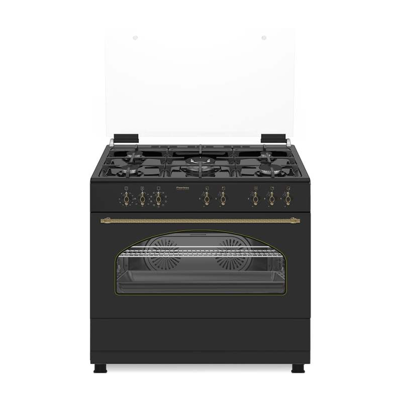 תנור משולב גז 90 פרמיום פירלס PR 9060R BLK ST רטרו כפרי שחור Peerless