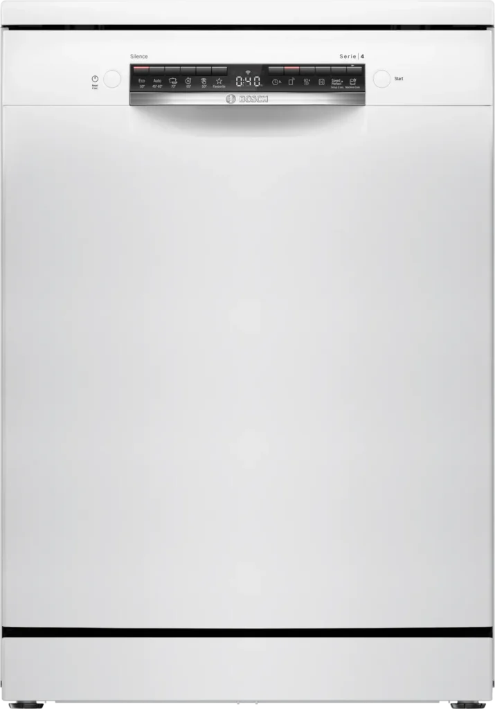 מדיח כלים Bosch בוש רחב 60 ס"מ גימור לבן סדרה 4 דגם SMS4HTW00E