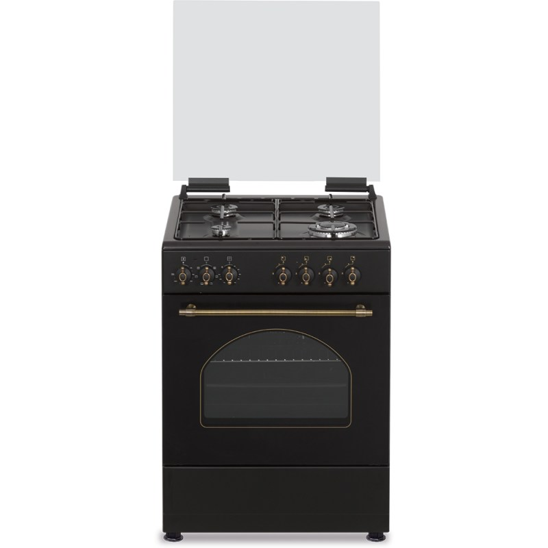 תנור משולב גז 60 רטרו פירלס PR 6060 R BLK ST שחור Peerless