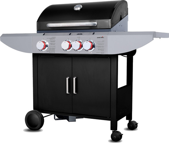 גריל גז 3 מבערים Char Grill + כירת צד KYQ-K23ST – תמונה 3