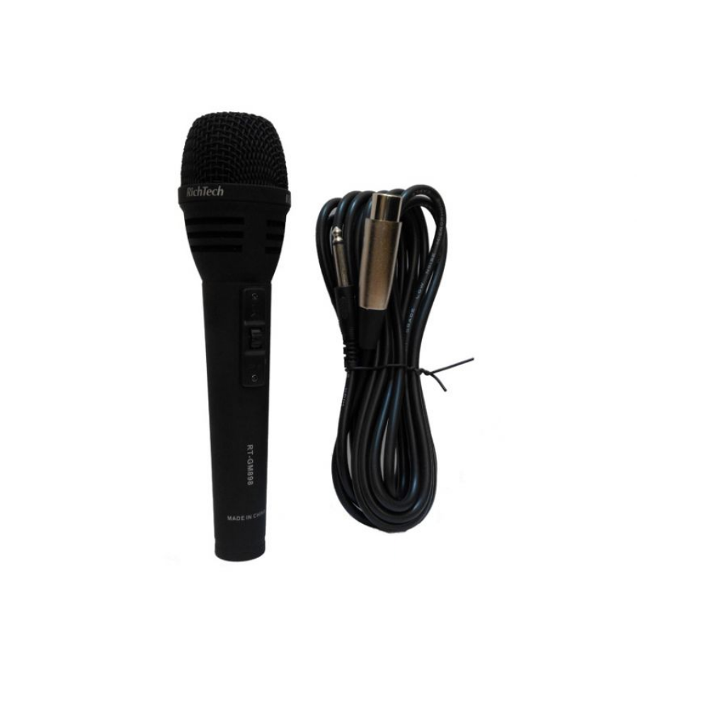 מיקרופון דינאמי RichTech rt898 עם כבל איכותי - קונקטור