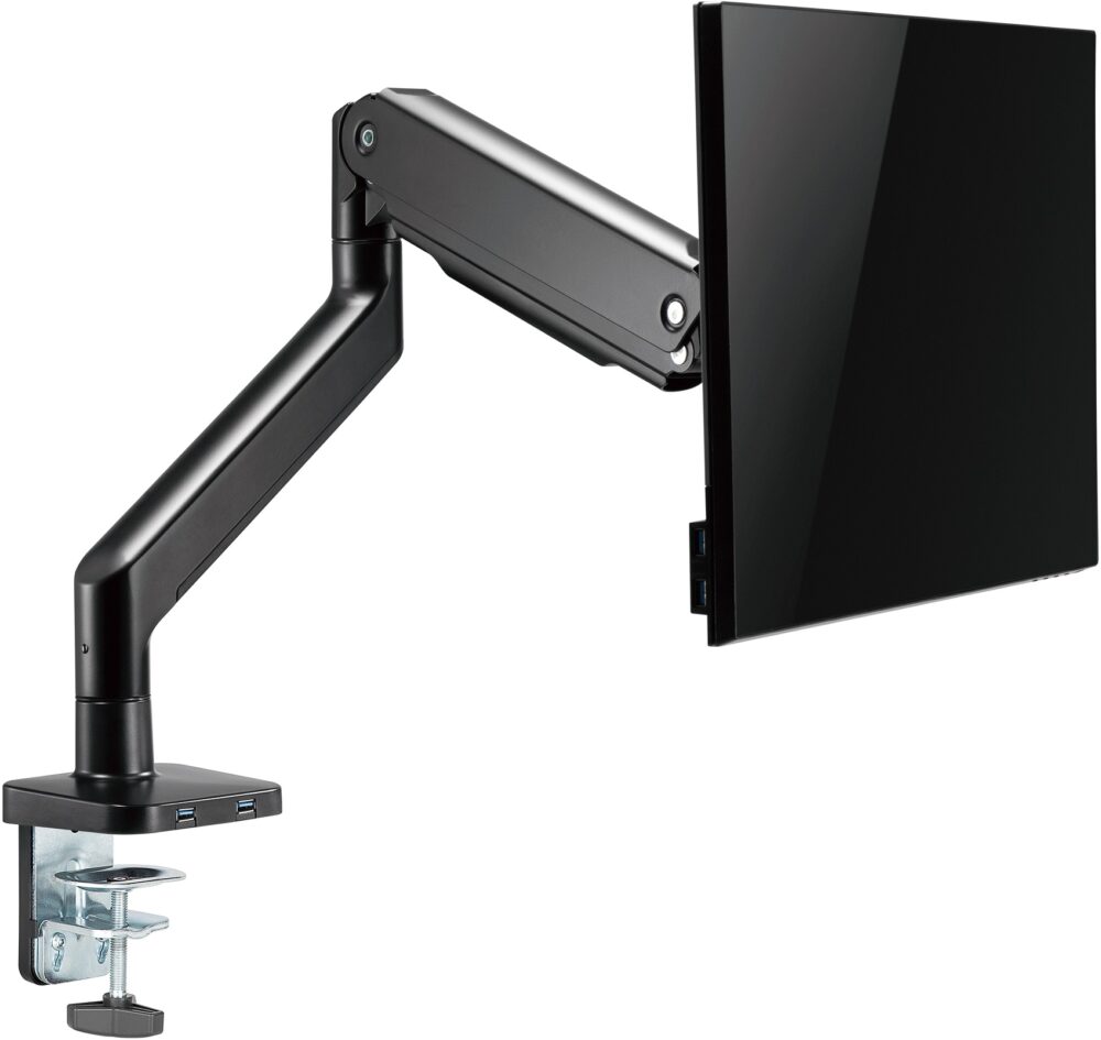 זרוע אלומיניום מתכווננת למסך 35" עם חיבורי USB - קונקטור