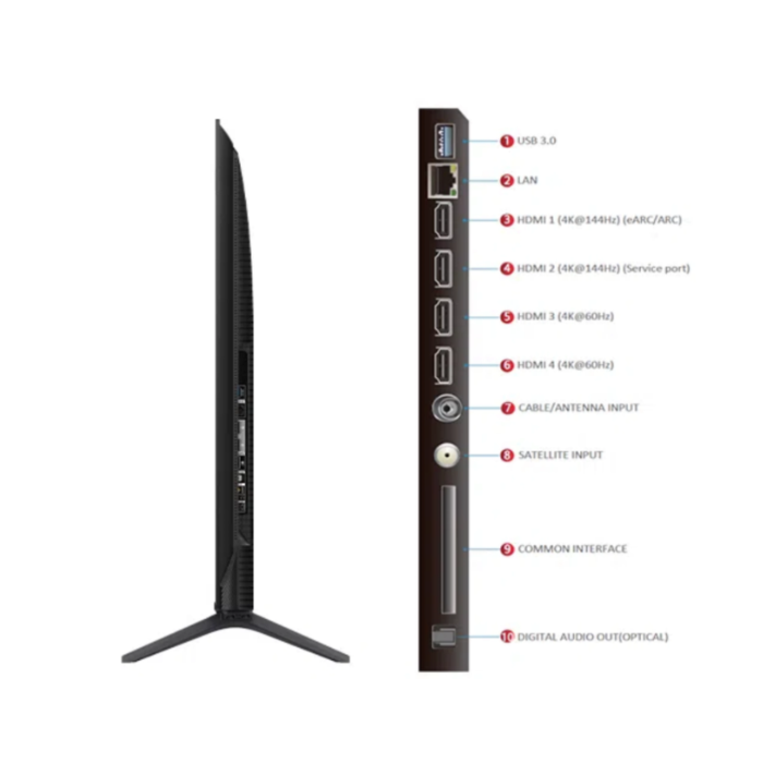 טלוויזיה 65 אינץ' TCL 65Q6C עם QLED ו-Mini LED, זיכרון 32GB. – תמונה 3