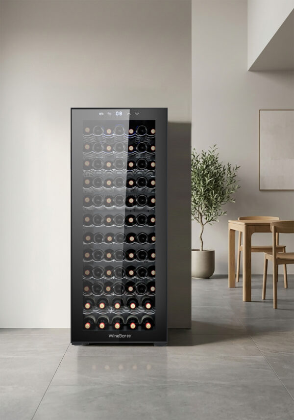 מקרר יין 80 בקבוקים דגם JC-208WS – קירור מדחס בקיבולת מרשימה – תמונה 3