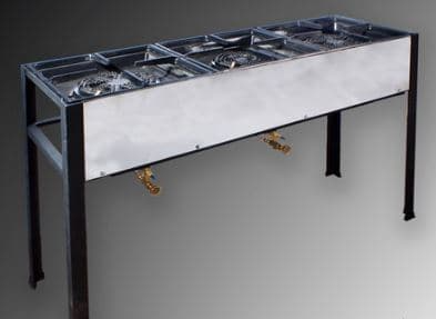 כיריים גז תלת-ראשיים בגודל 120X40 עם גובה 75 – כולל אישור מכון התקנים. ראשי מבער 108+106+108