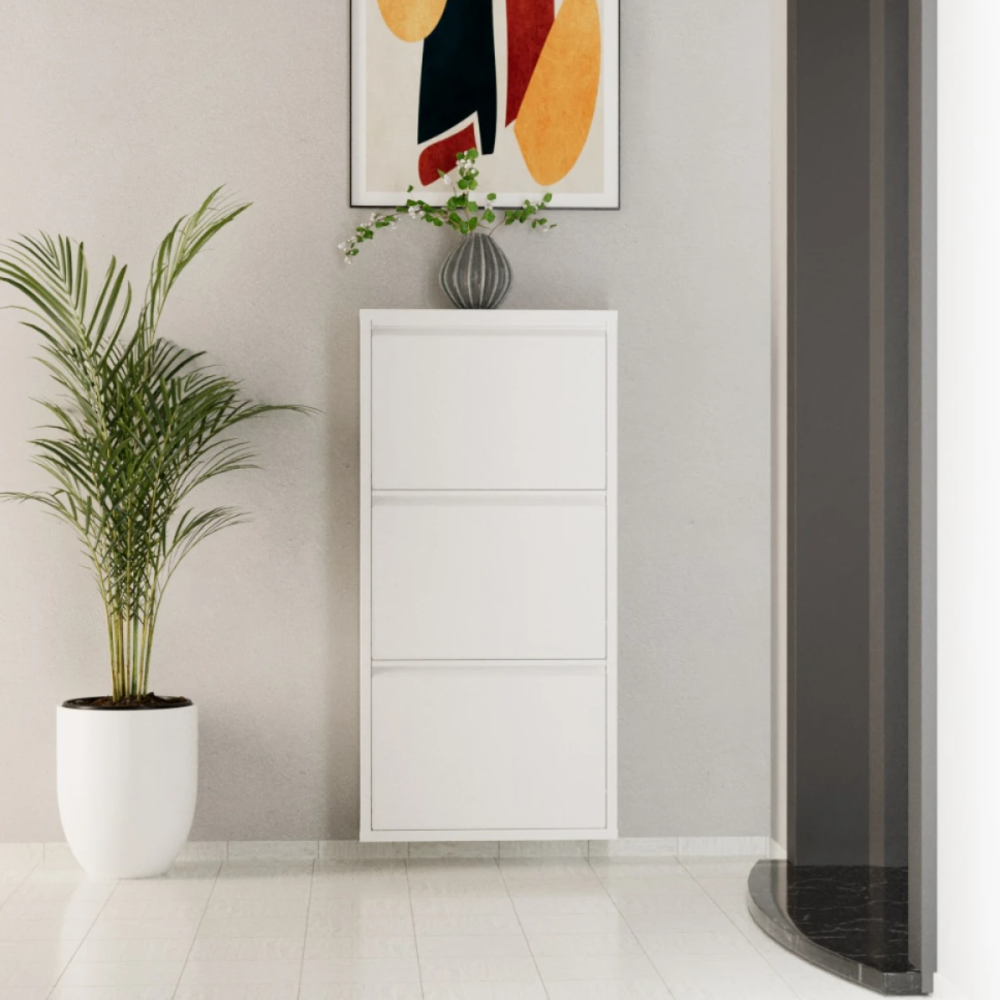 ארון נעליים SlimWall 136 צבע לבן 3 קומות – תמונה 6