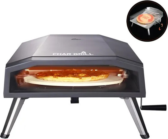 טאבון גז נייד CHAR-G016A אבן עגולה מסתובב Char gril