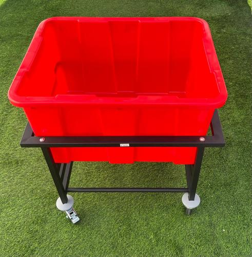 מיכל 130 ליטר + עגלה HD שחורה