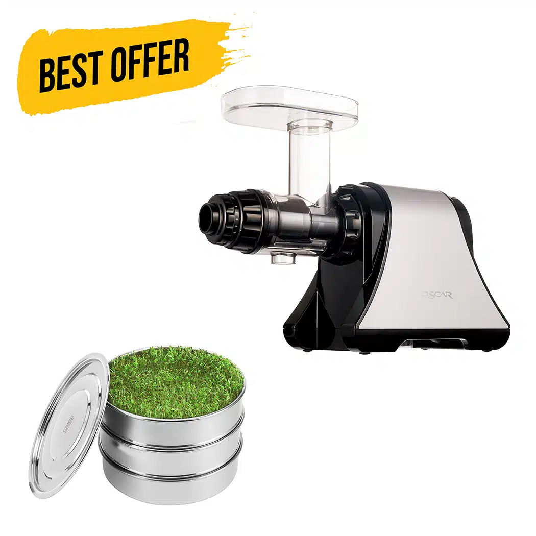 ערכת ניקוי רעלים עם מסחטת מיץ Oscar DA-1200 ומנבטת מנירוסטה