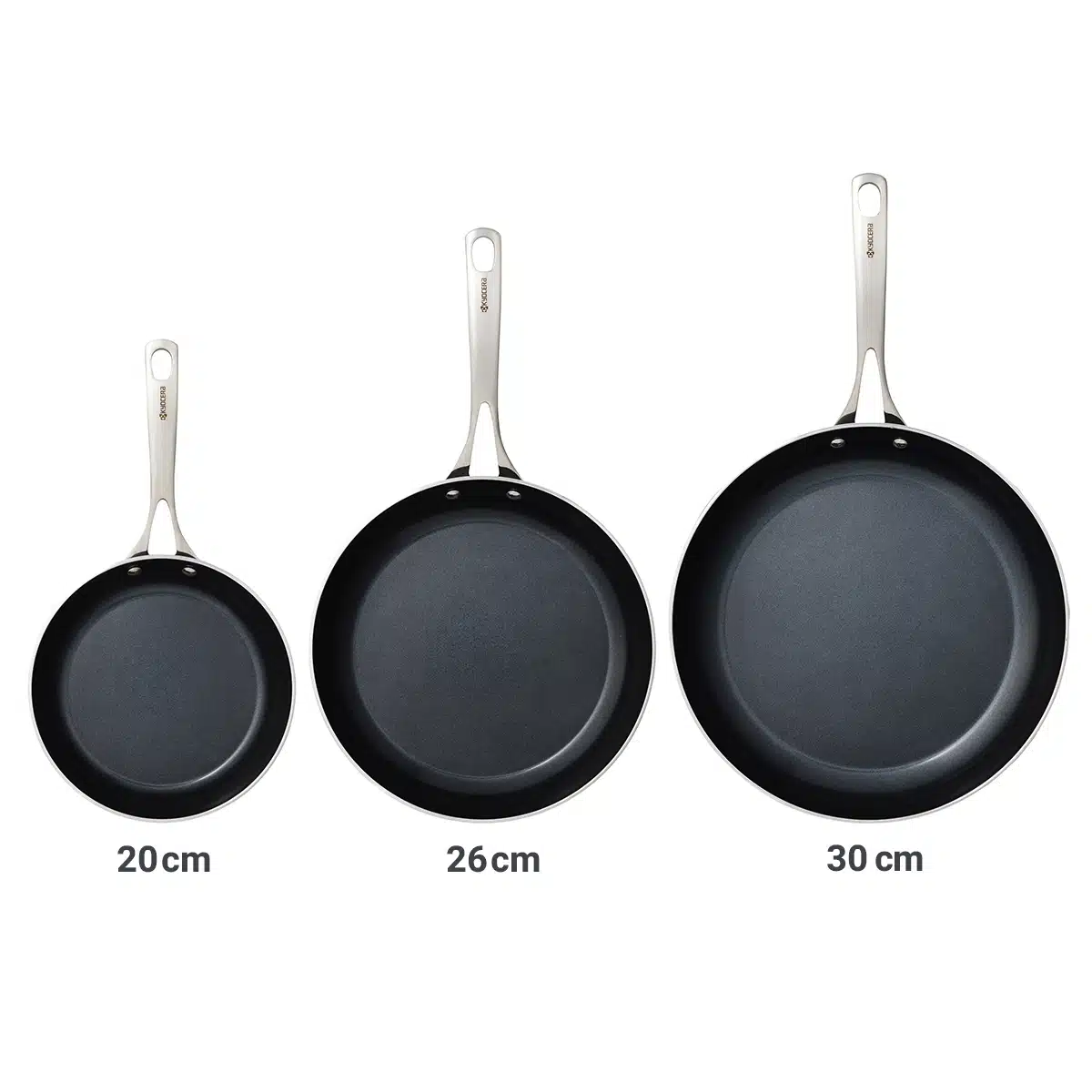 מחבת קרמית נון סטיק Kyocera במידות 20/26/30 ס"מ – תמונה 4