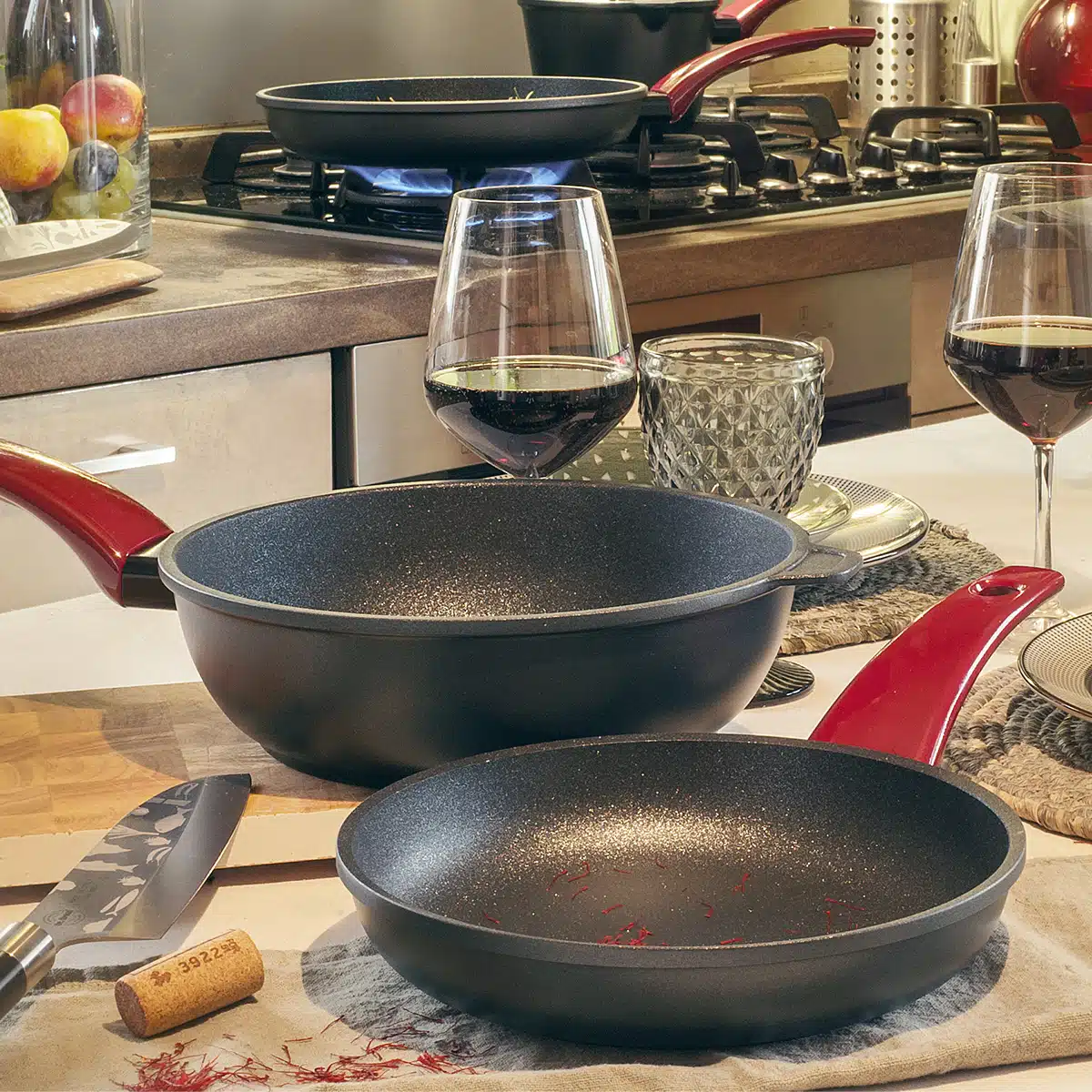 מחבת 24 ס"מ נון סטיק עם ציפוי ביוקרמי מסדרת Risoli Vinum – תמונה 5