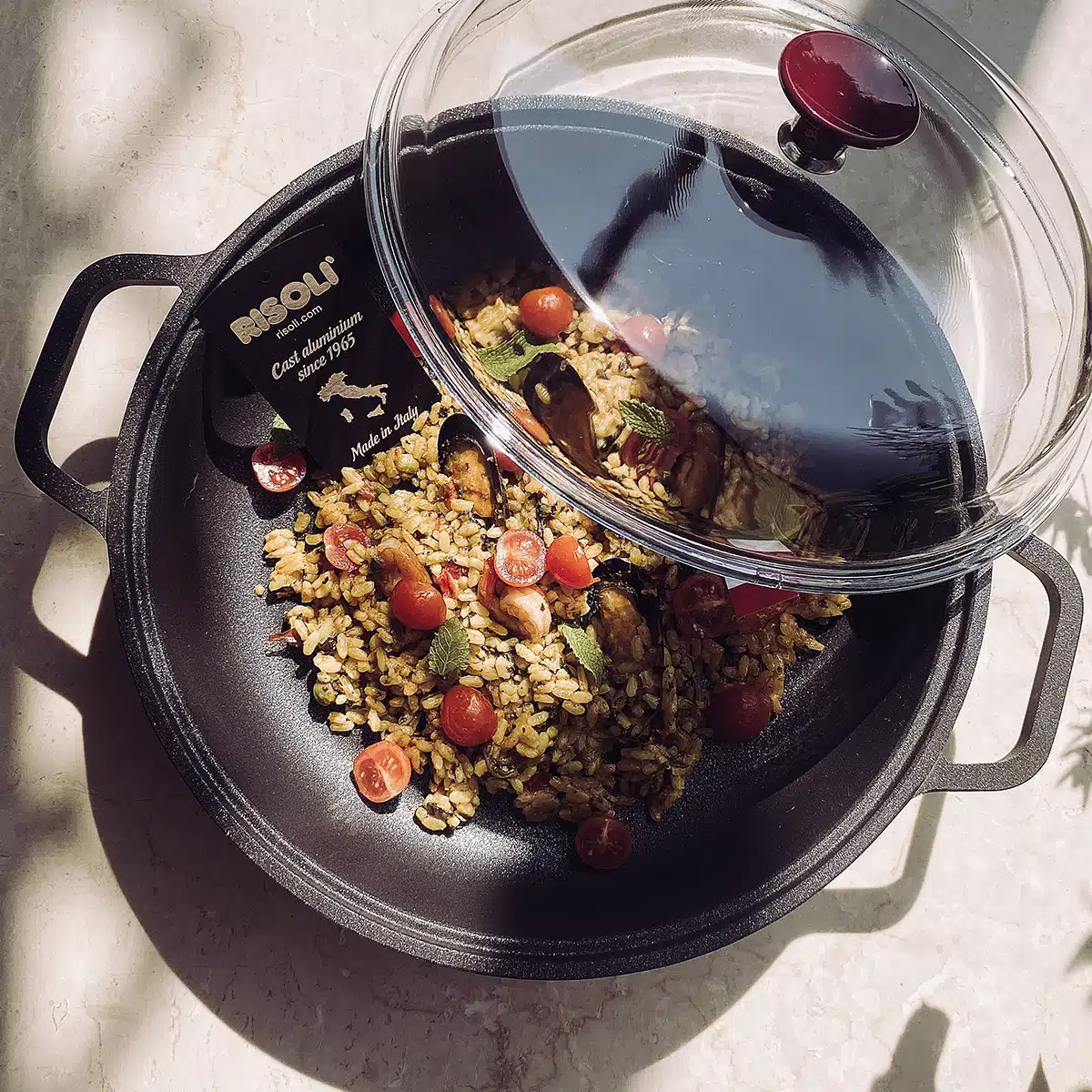 סוטאז' נון סטיק 28 ס"מ עם ציפוי ביוקרמי בנפח 3 ליטר מסדרת Vinum של Risoli – תמונה 2