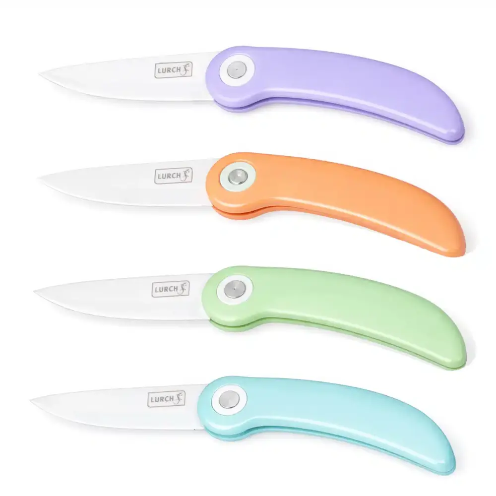 סכין פיקניק קרמית מתקפלת בגוון פסטל מבית LURCH