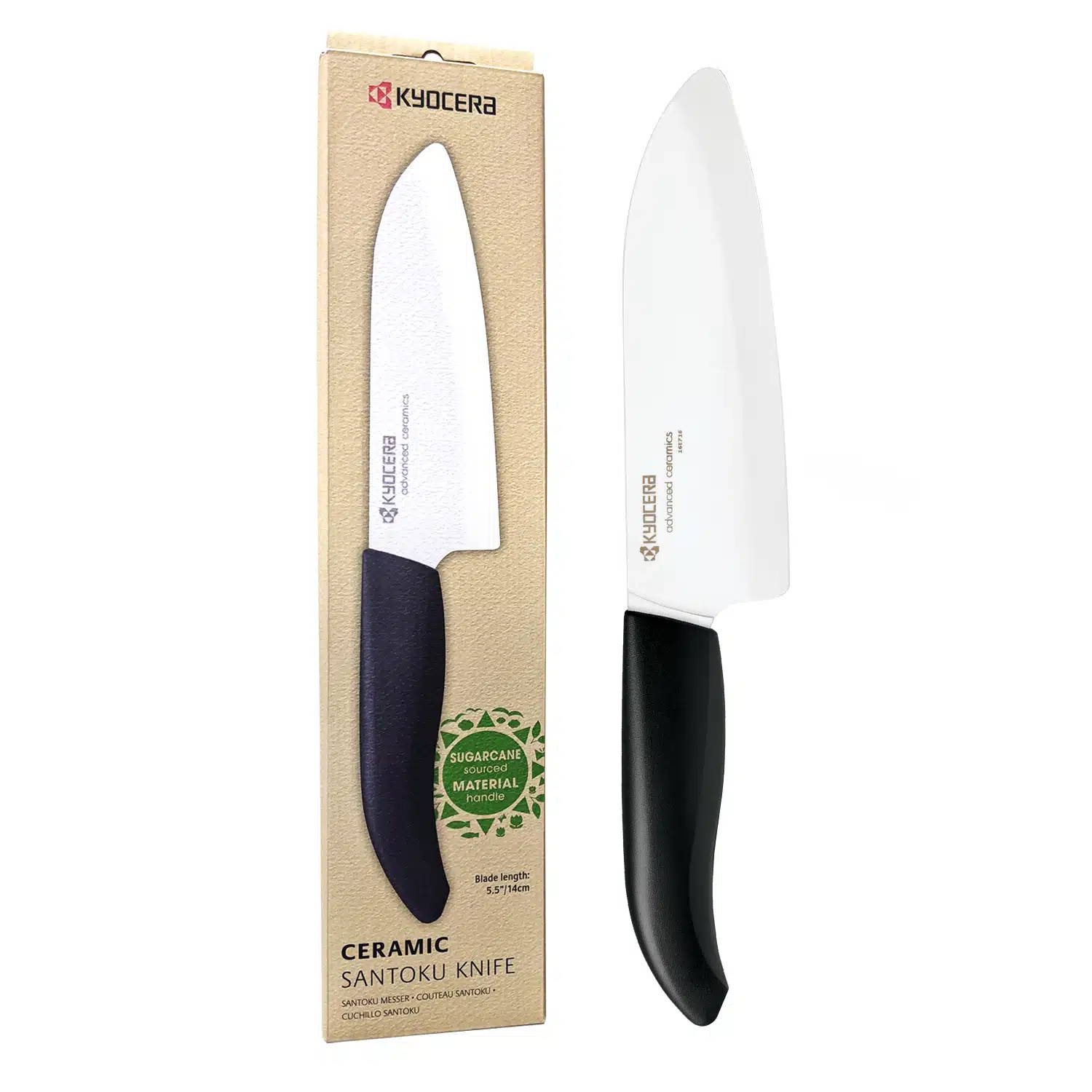 סכין סנטוקו קרמית 14 ס"מ מסדרת Bio Series האקולוגית של Kyocera – תמונה 2