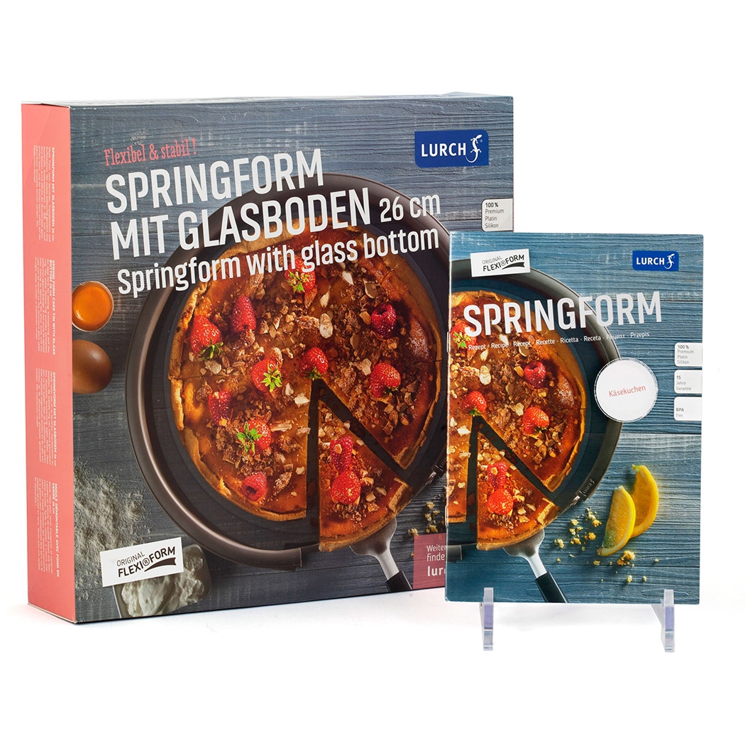 LURCH - תבנית עגולה קפיצית מסיליקון עם תחתית זכוכית בקוטר 26 ס"מ – תמונה 5